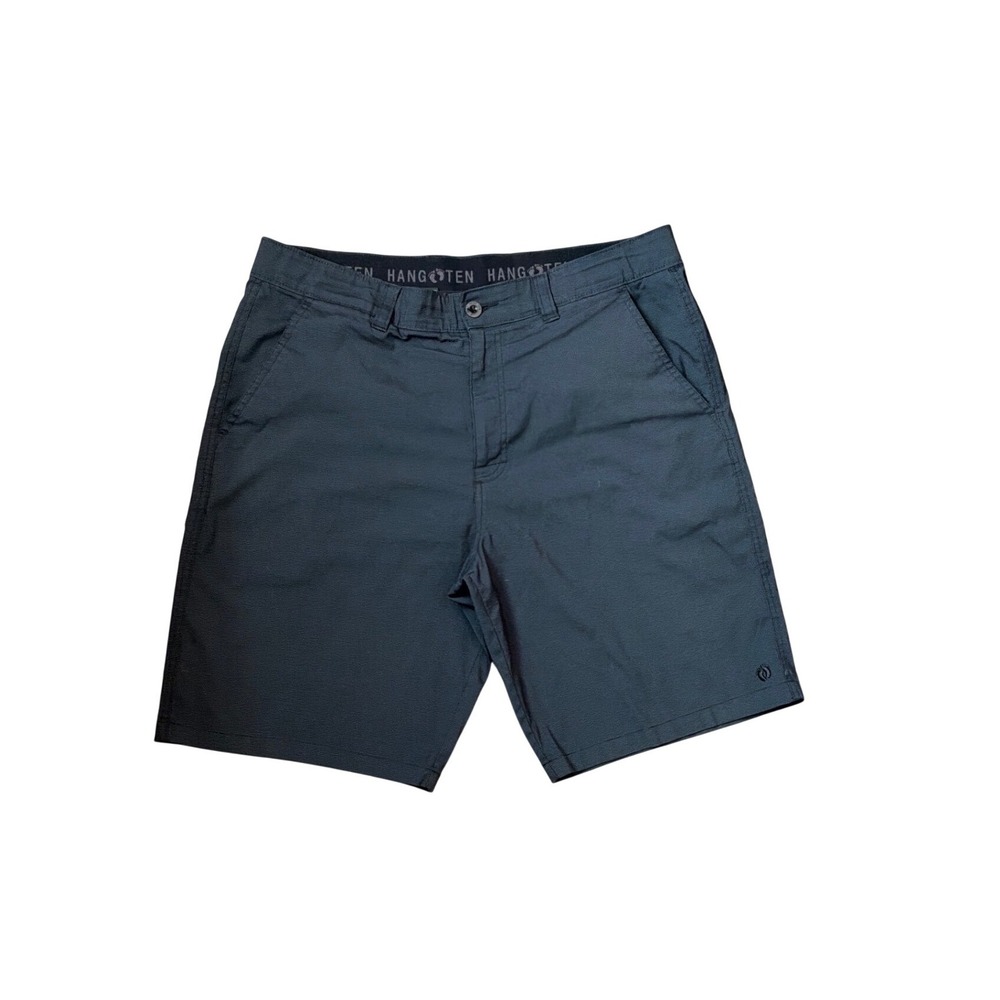 Hang Tenā Mens Hybrid Walk Shorts Charcoal Black Micro Grid Stretch Size 36